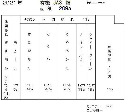 ＪＡＳ圃場作付け